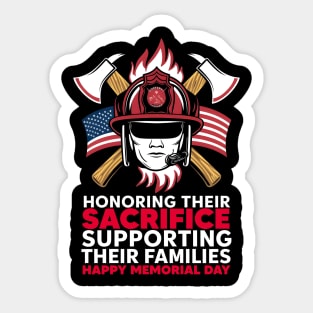 Honoring their sacrifice supporting their Families Happy Memorial day | Veteran lover gifts Happy Memorial day Sticker